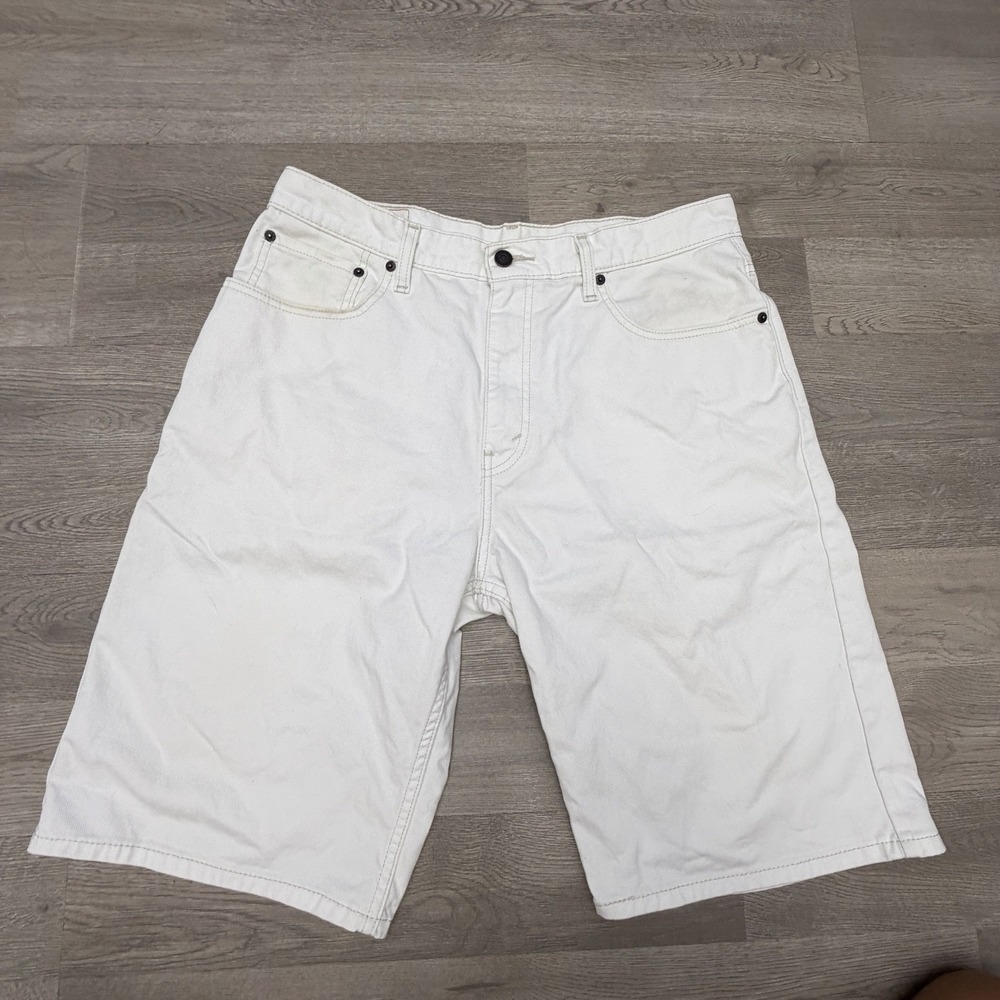Levi's 569 Loose Fit Denim Shorts Men's 33 White Relaxed Casual Jean Cotton - Picture 2 of 7